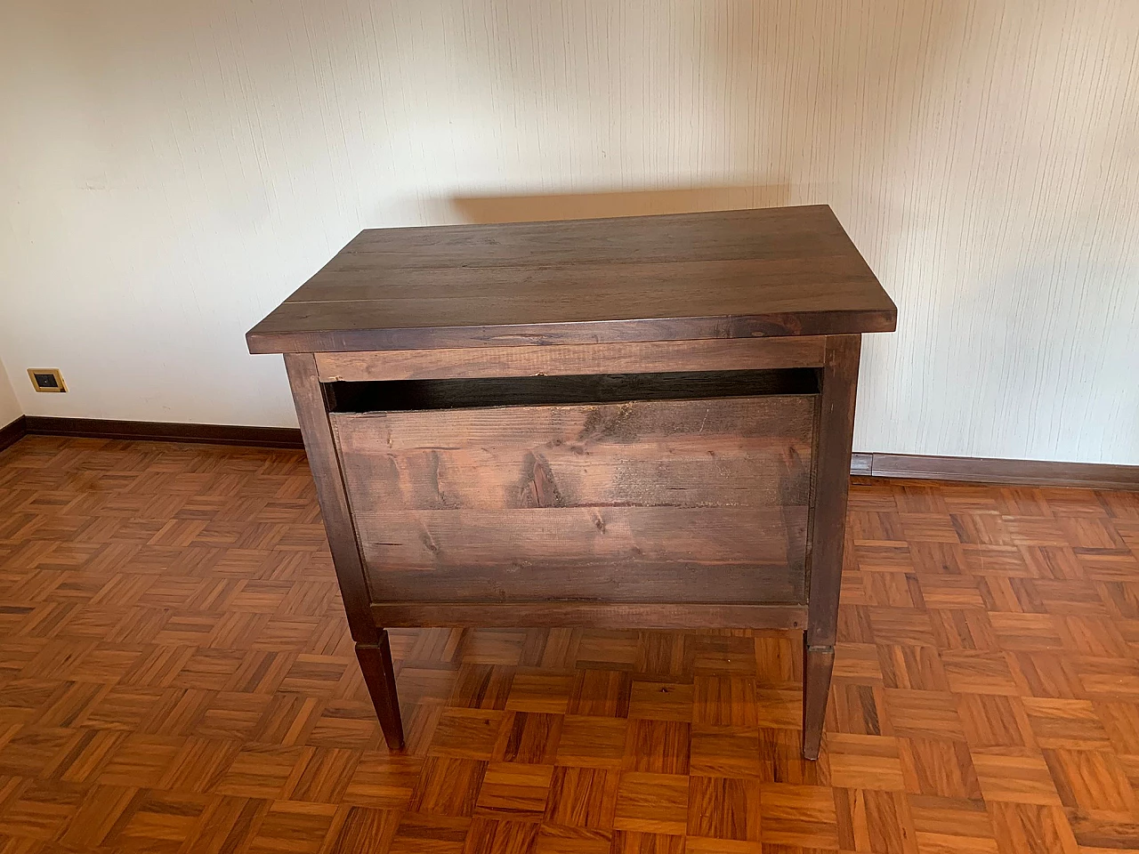 Tavolino porta TV in legno massello, anni '50 8