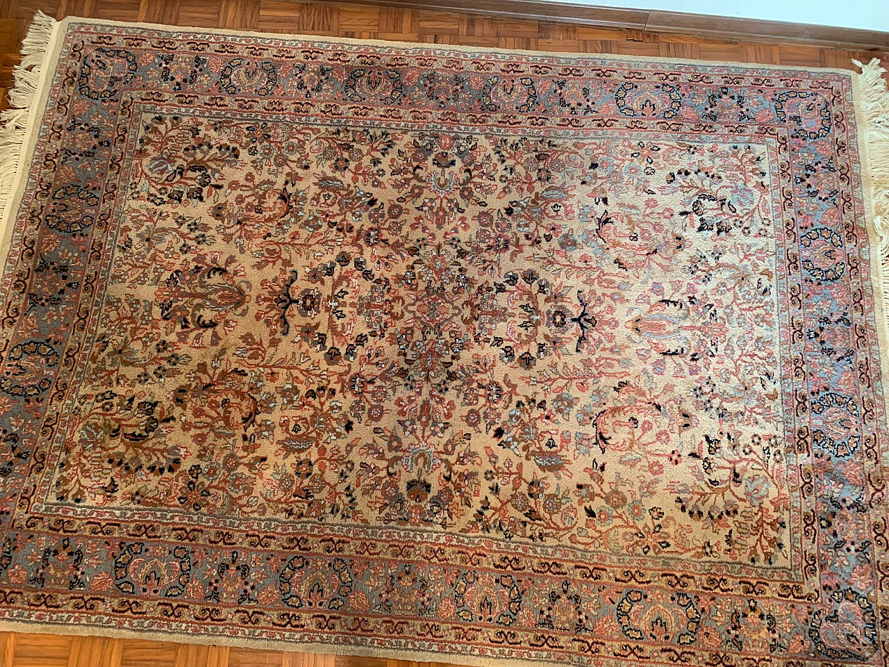 Indian wool and cotton rug, 1970s 1