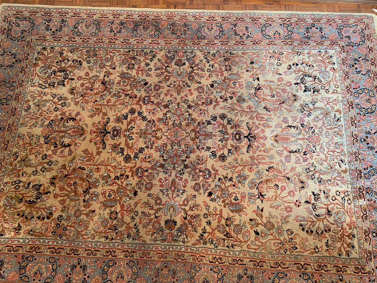 Tappeto indiano in lana e cotone, anni '70 5