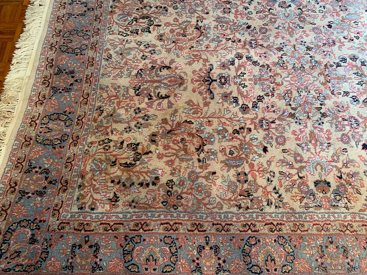 Tappeto indiano in lana e cotone, anni '70 6