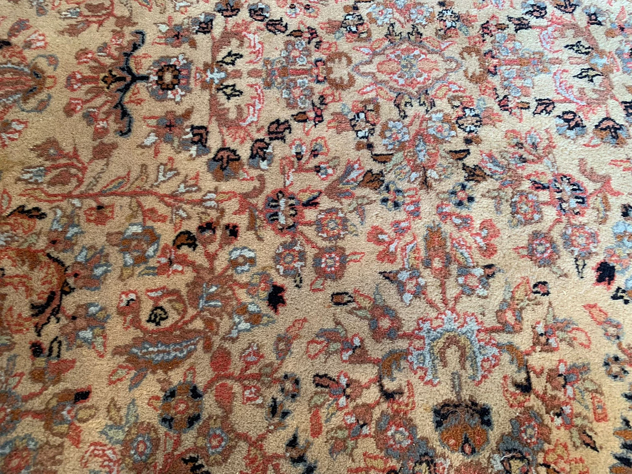 Indian wool and cotton rug, 1970s 8