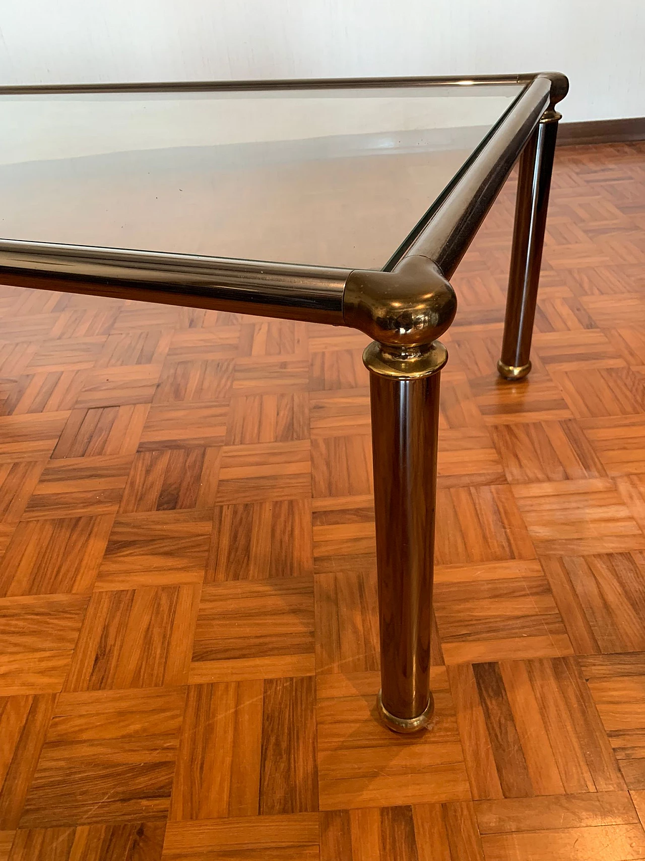 Chromed steel coffee table with glass top, 1970s 3