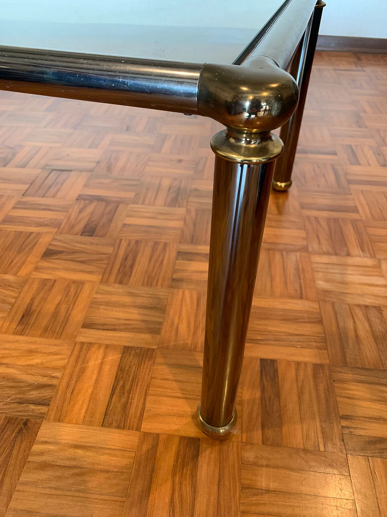 Chromed steel coffee table with glass top, 1970s 7