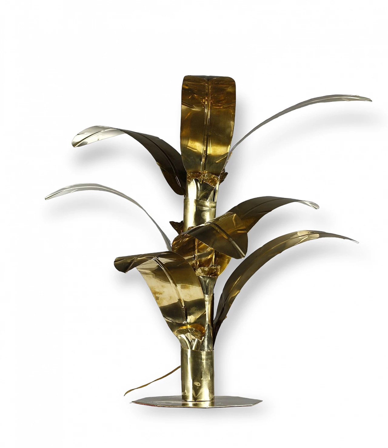 Brass palm-shaped table lamp by Bottega Gadda, 1960 1