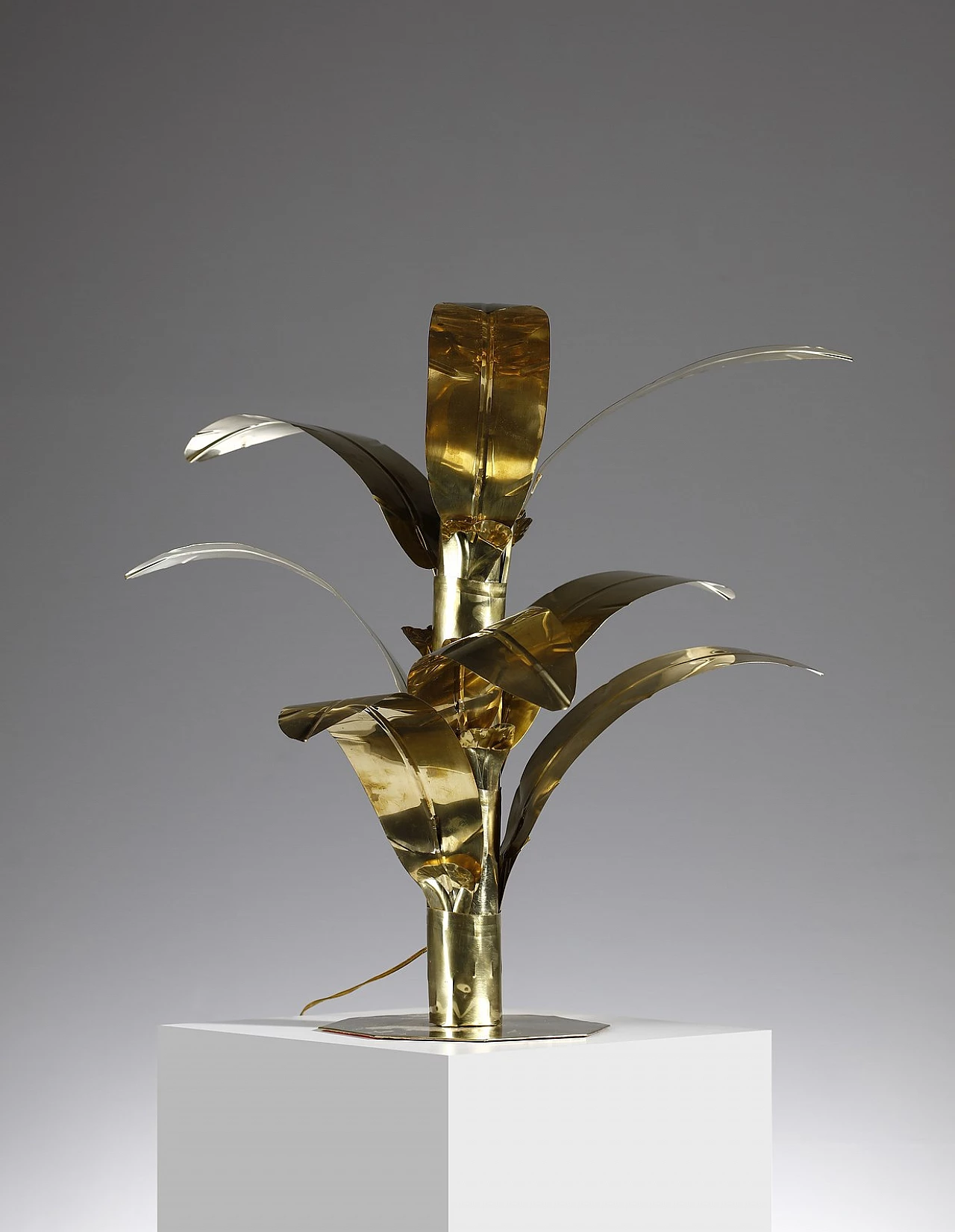 Brass palm-shaped table lamp by Bottega Gadda, 1960 2