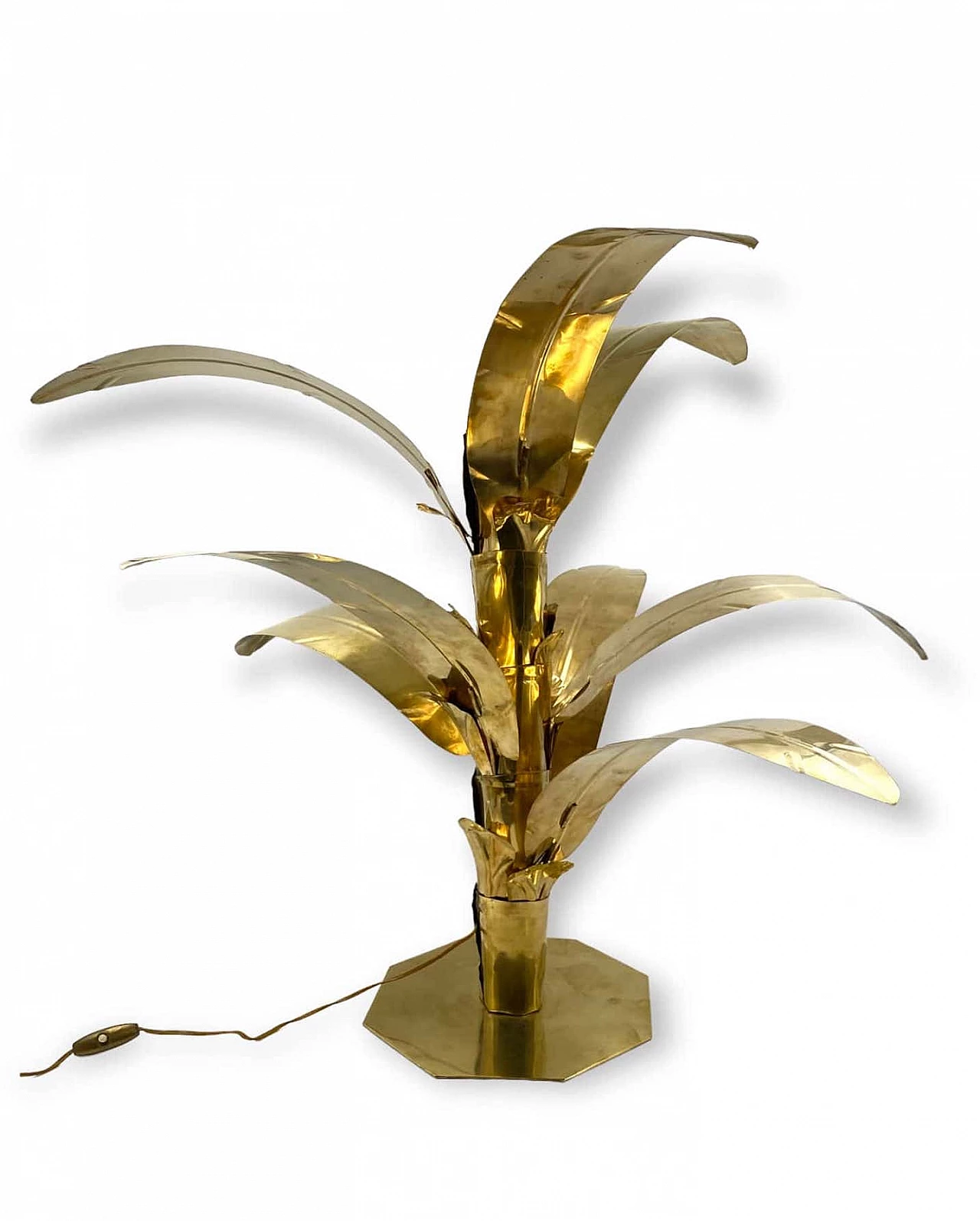 Brass palm-shaped table lamp by Bottega Gadda, 1960 17