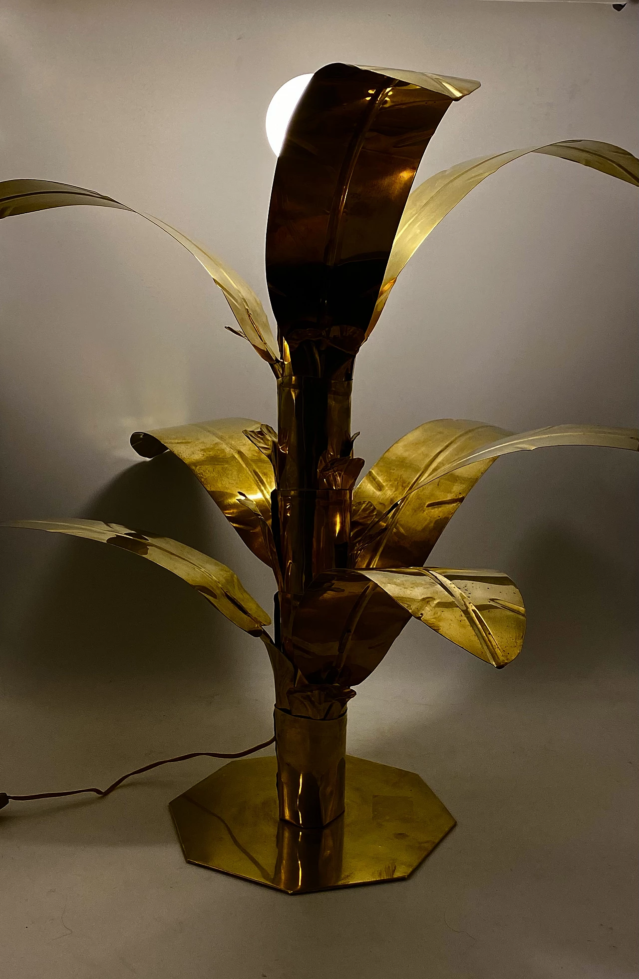 Brass palm-shaped table lamp by Bottega Gadda, 1960 30