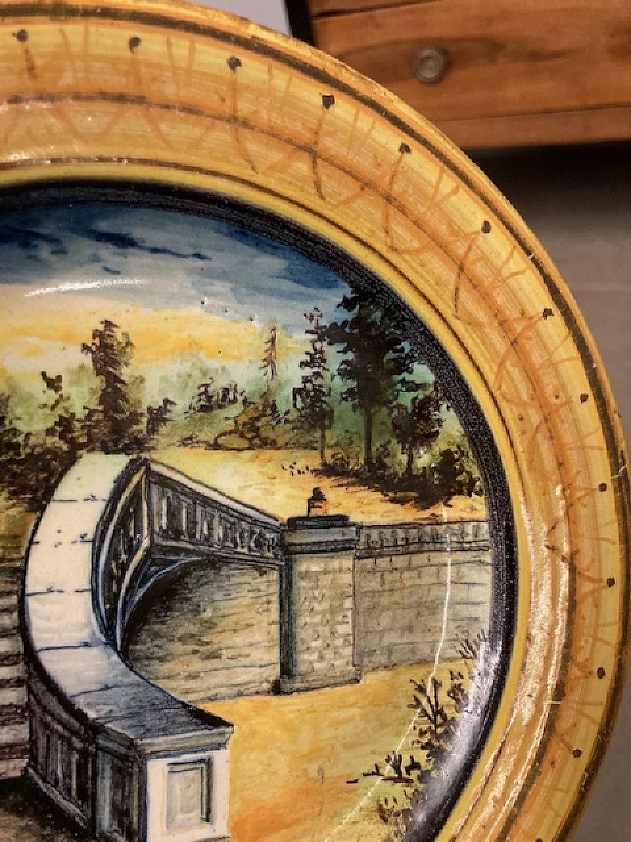 Piatto in maiolica di Cantagalli, fine '800 7