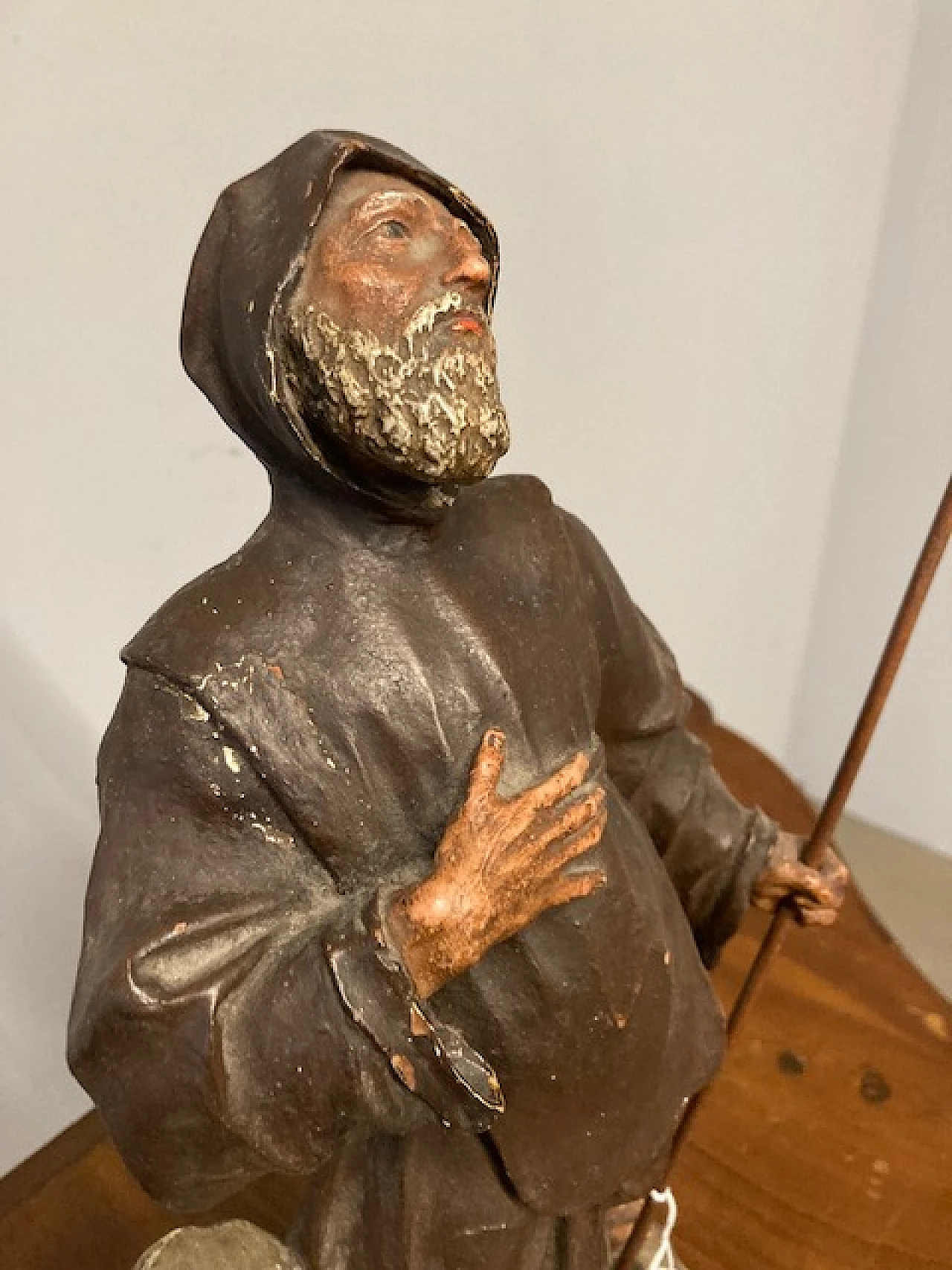 Polychrome terracotta sculpture of St. Francis of Paola, 18th century 3