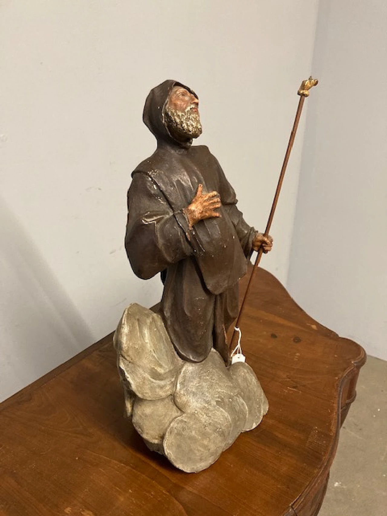 Polychrome terracotta sculpture of St. Francis of Paola, 18th century 5