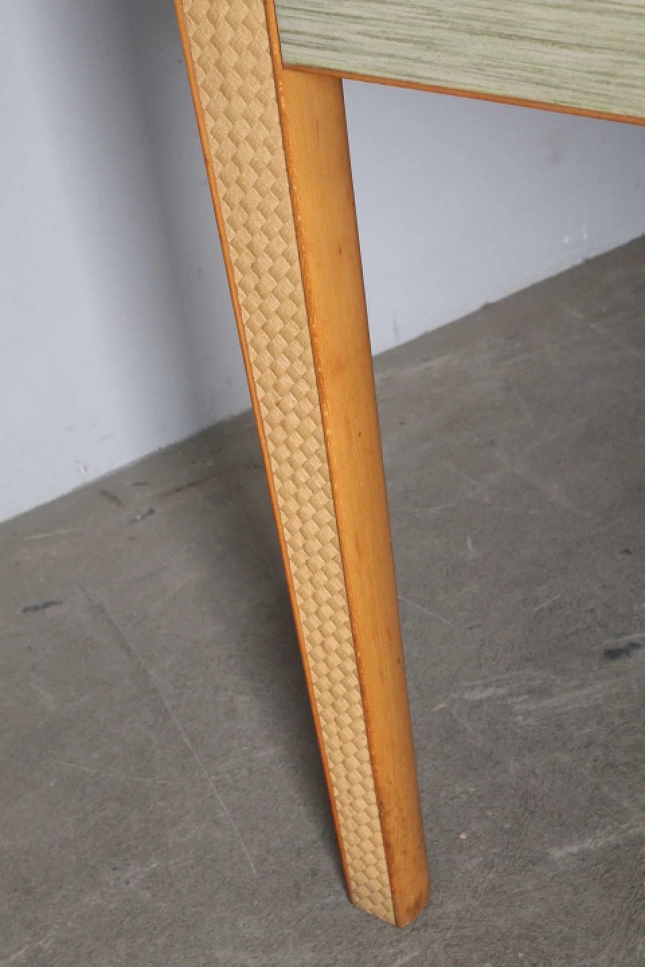 Solid beech table with green laminate top, 1960s 10