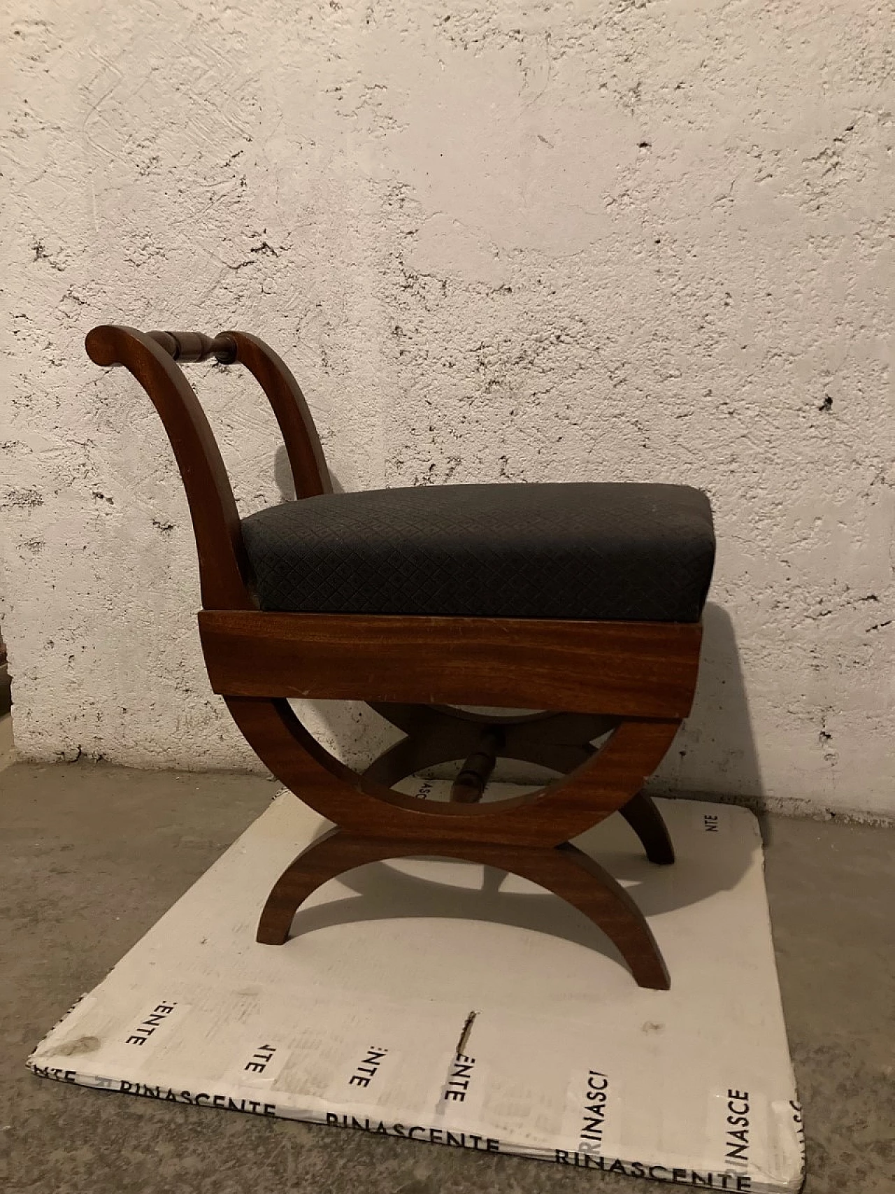 Copy of the Grand Tabouret bench in Biedermeier style, 1980s 3