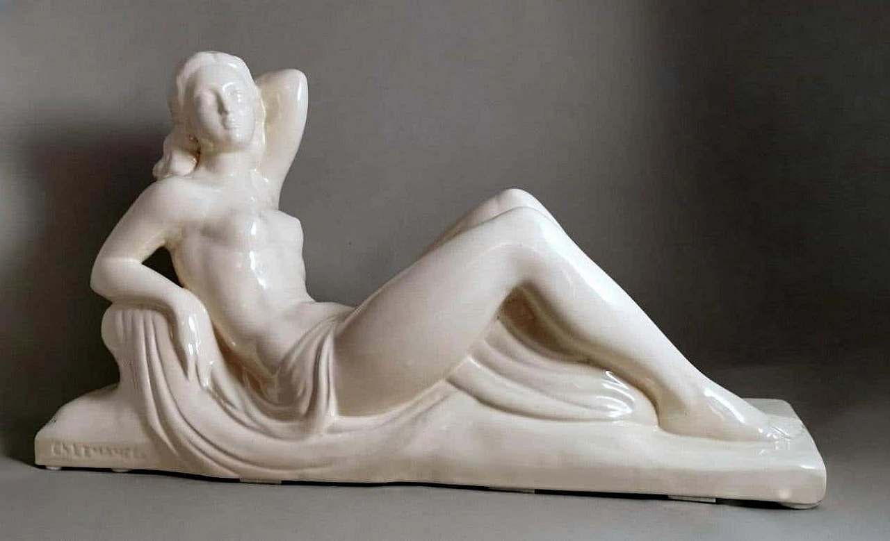 Statua Art Deco in ceramica di Charles Lemanceau, anni '20 3