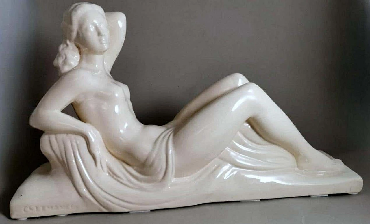 Art Deco ceramic statue of Charles Lemanceau, 1920s 5