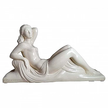 Statua Art Deco in ceramica di Charles Lemanceau, anni '20