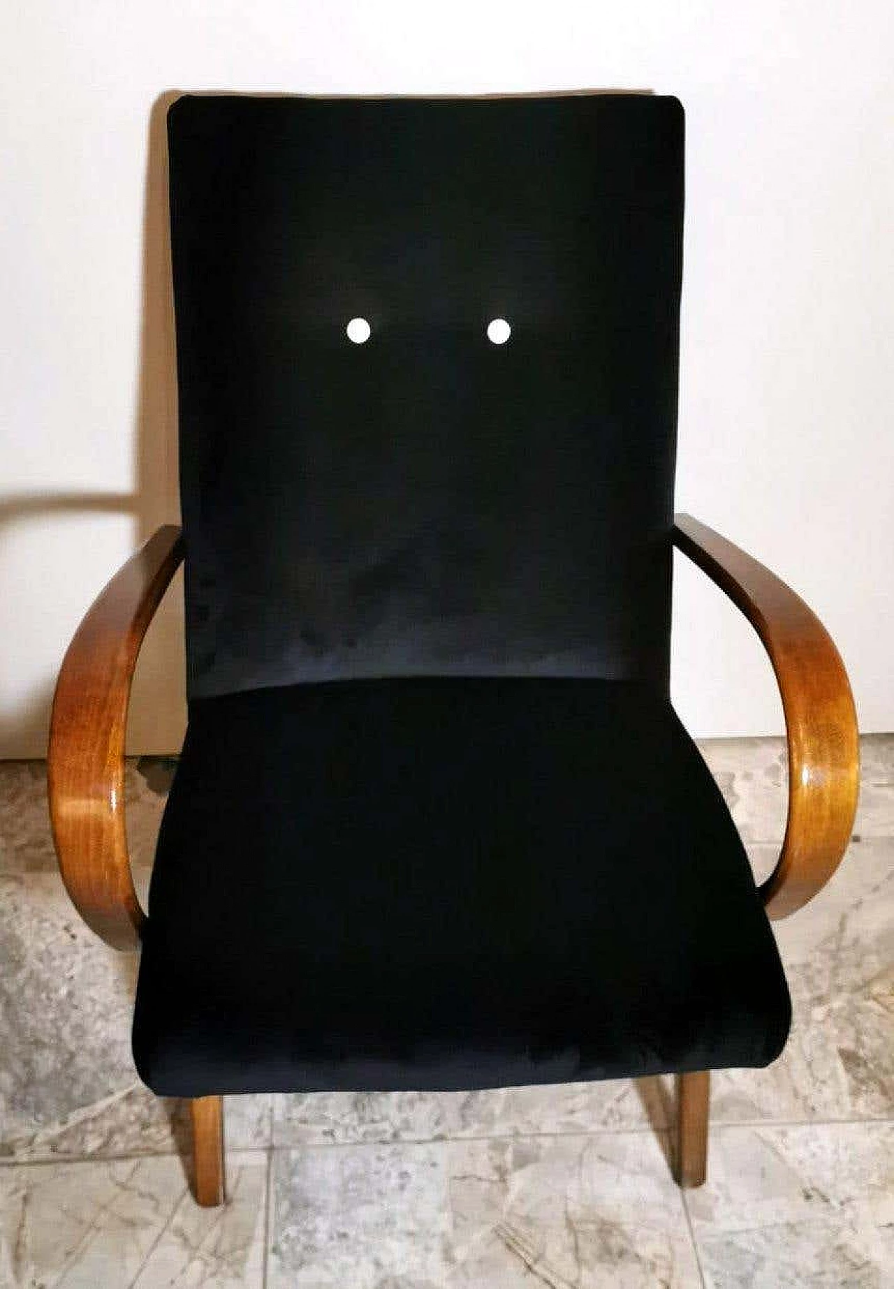 Pair of Banannachair armchairs attributed to Jindrich Halabala, 1930s 10