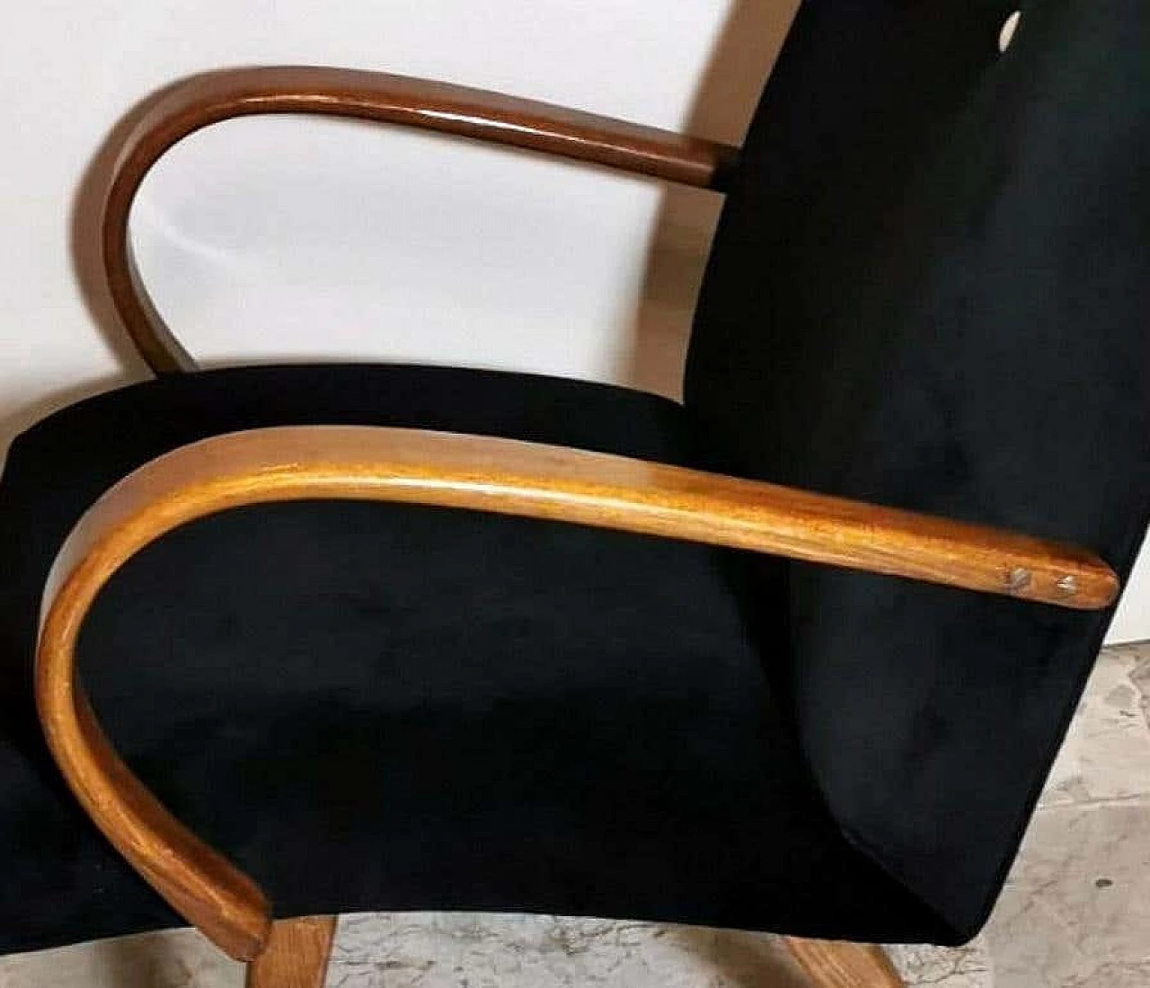 Pair of Banannachair armchairs attributed to Jindrich Halabala, 1930s 14