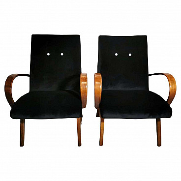 Pair of Banannachair armchairs attributed to Jindrich Halabala, 1930s