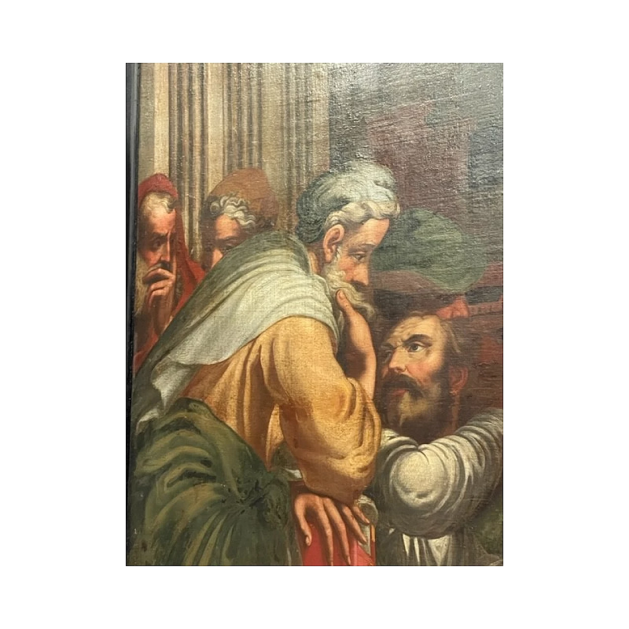 Pala d'altare raffigurante la disputa di Gesù con i dottori del tempio, olio su tela, '600 5