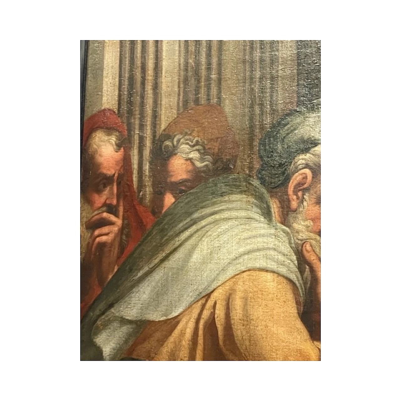 Pala d'altare raffigurante la disputa di Gesù con i dottori del tempio, olio su tela, '600 7