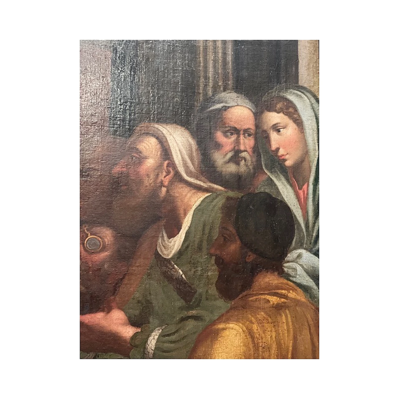 Pala d'altare raffigurante la disputa di Gesù con i dottori del tempio, olio su tela, '600 8
