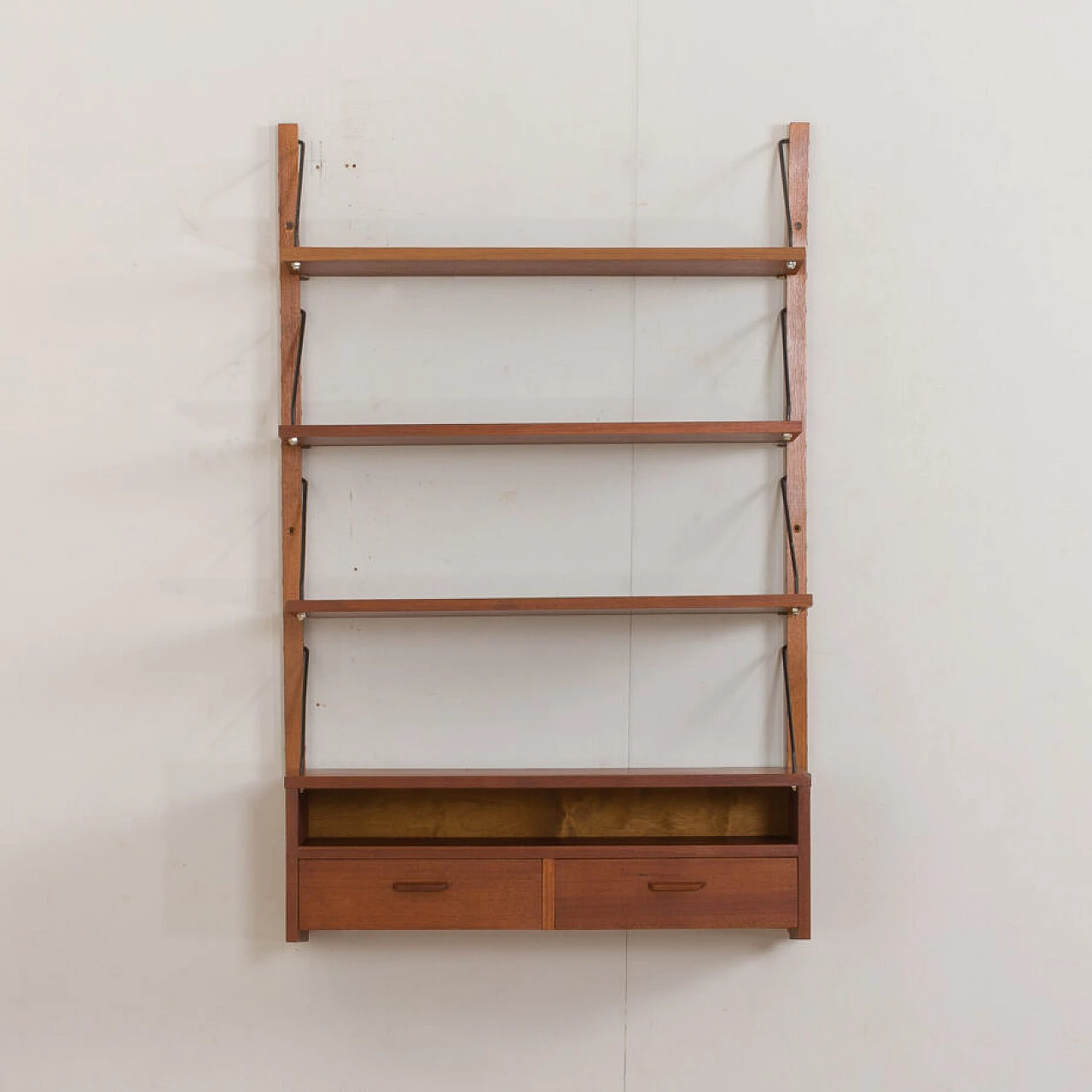 Danish teak bookcase with console and three shelves, 1960s 5