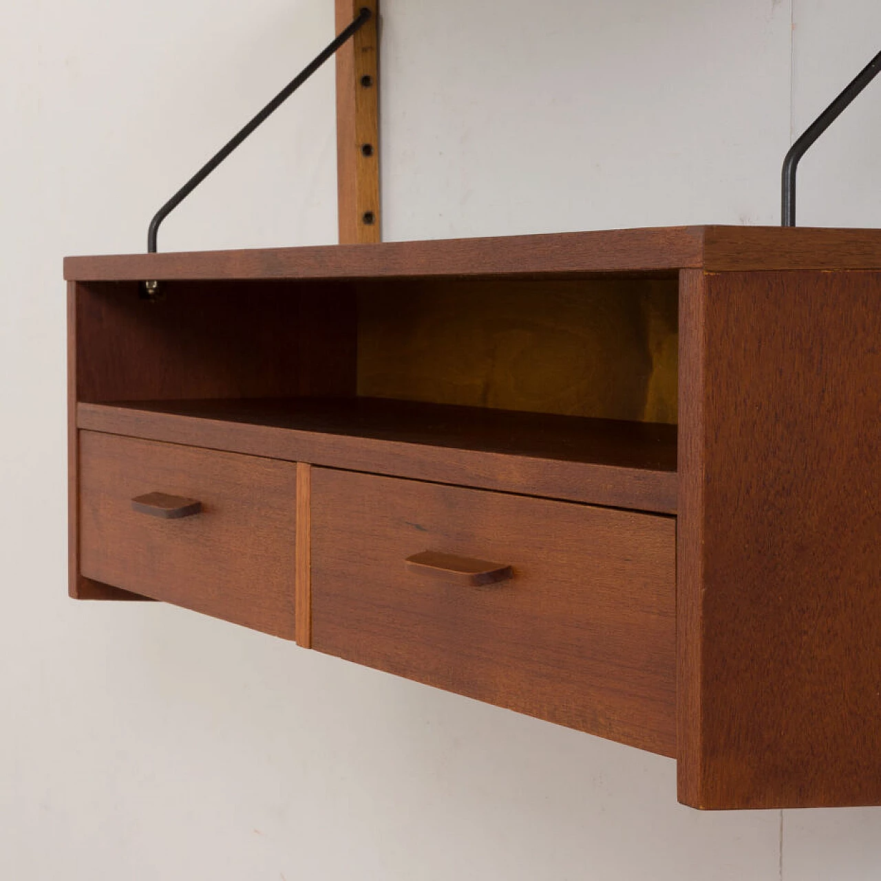 Danish teak bookcase with console and three shelves, 1960s 9