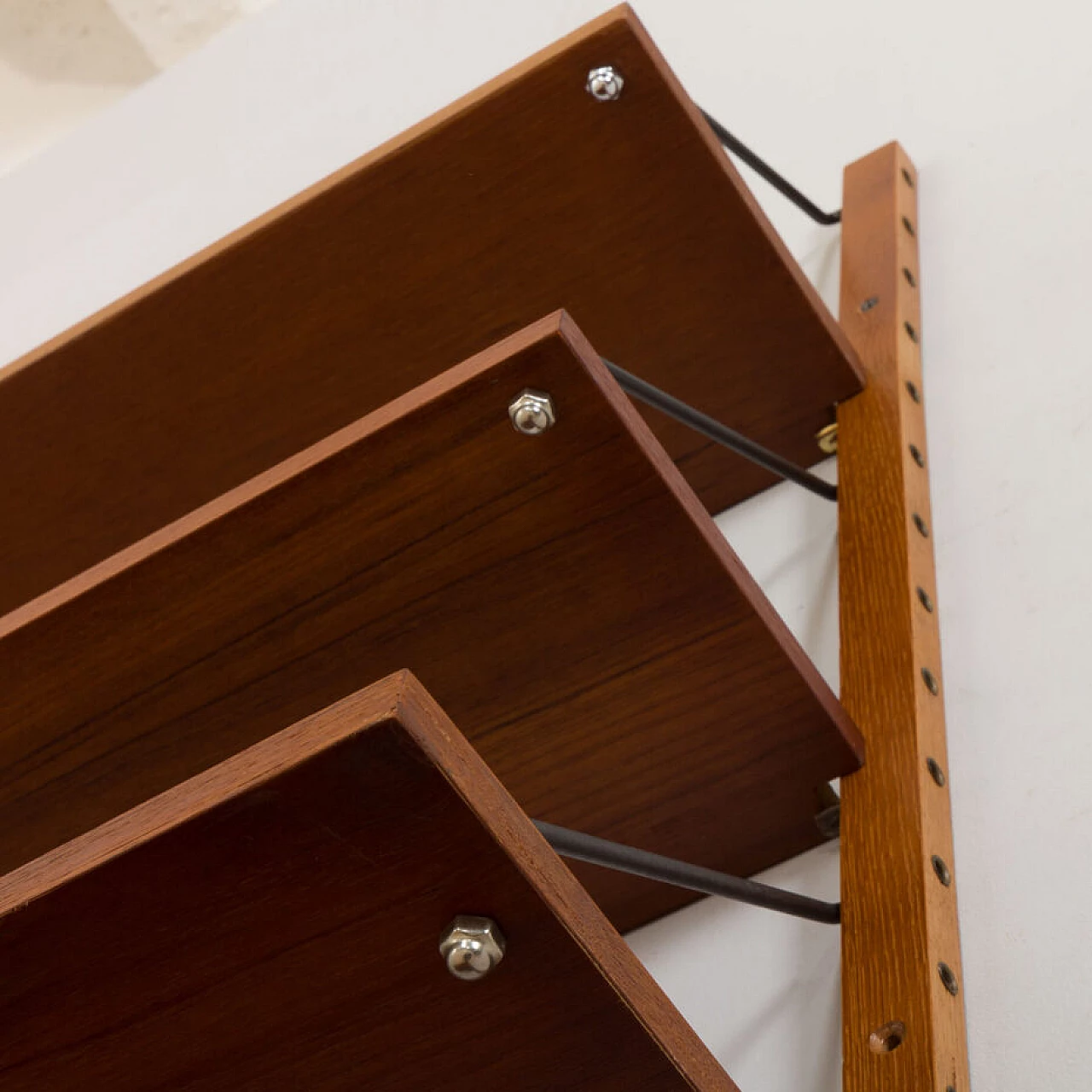 Danish teak bookcase with console and three shelves, 1960s 10