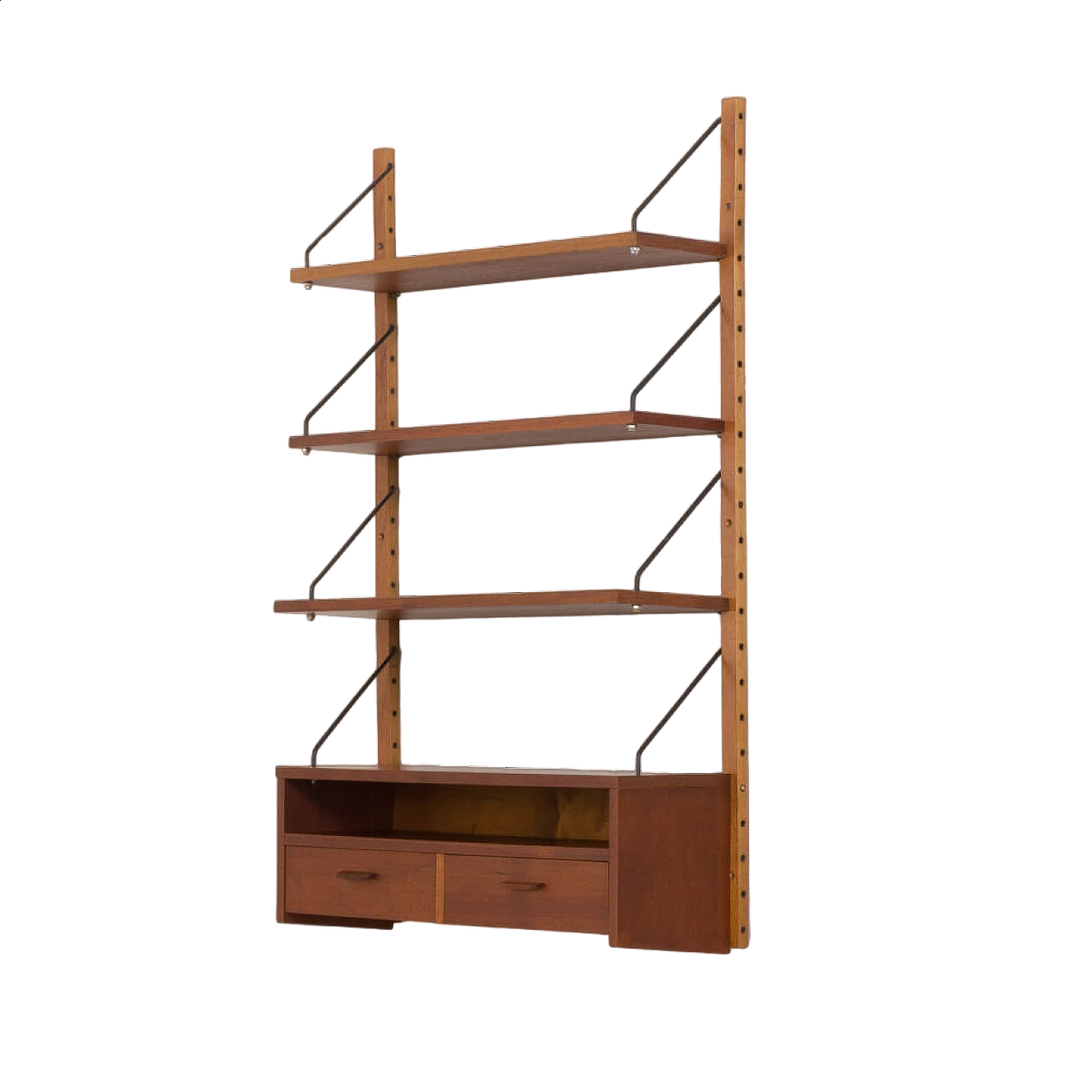 Danish teak bookcase with console and three shelves, 1960s 14