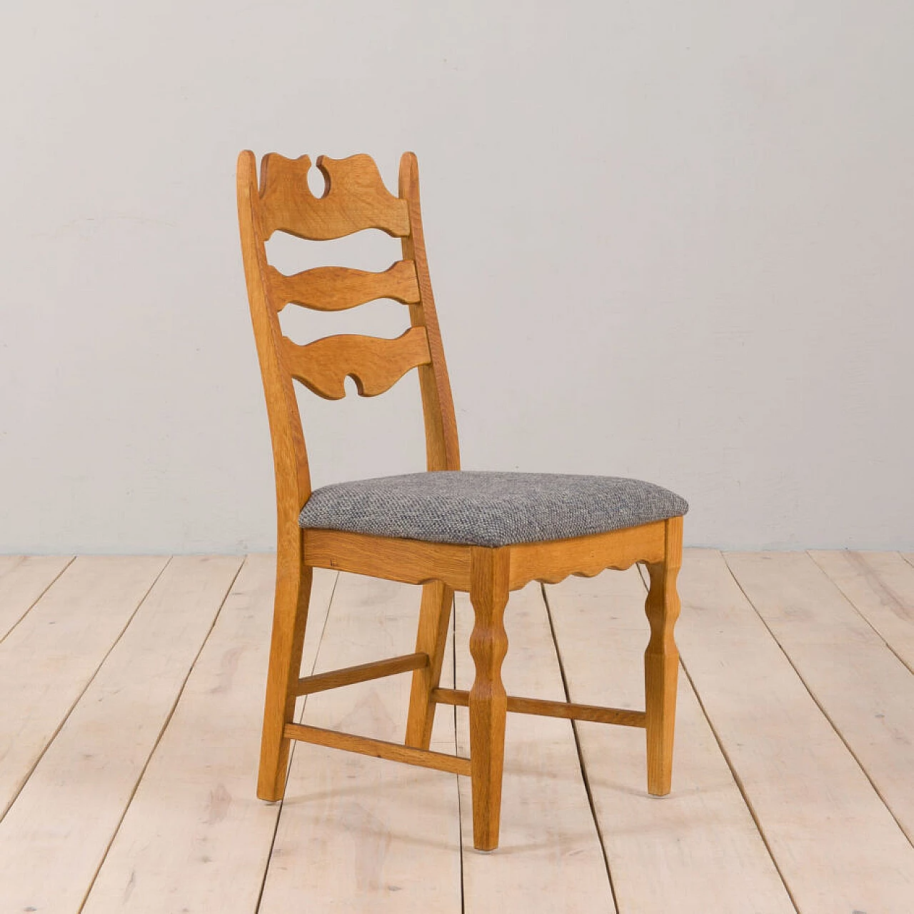 6 Sedie a rasoio in rovere di H. Kjærnulf per EG Kvalitetsmøbler, anni '60 11