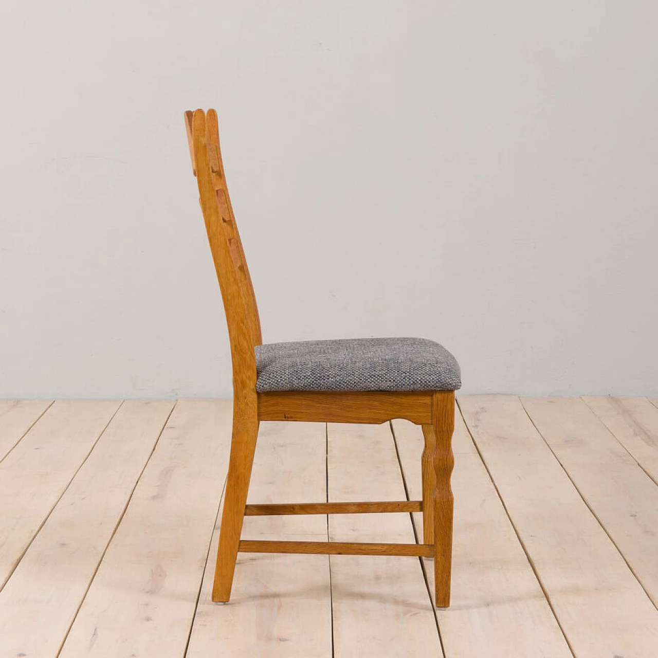 6 Sedie a rasoio in rovere di H. Kjærnulf per EG Kvalitetsmøbler, anni '60 12