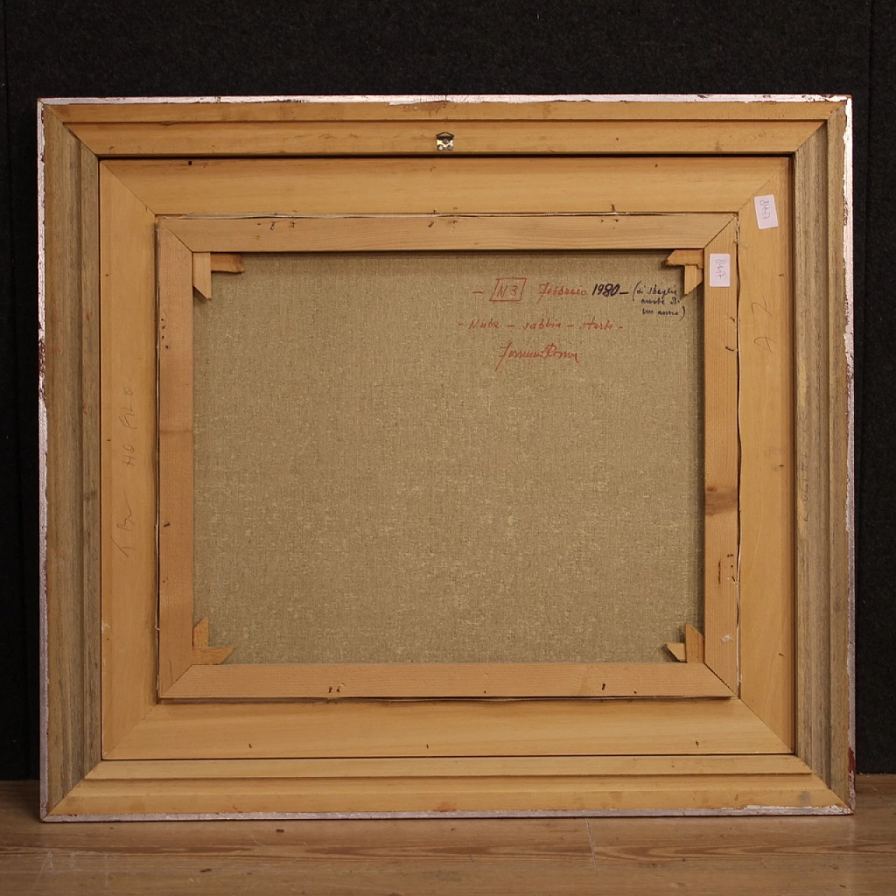 Ferruccio Rosini, dipinto di paesaggio marino, olio su tela, 1980 5