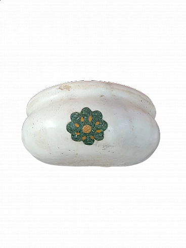 Calacatta marble stoup with colored inlay, late 19th century