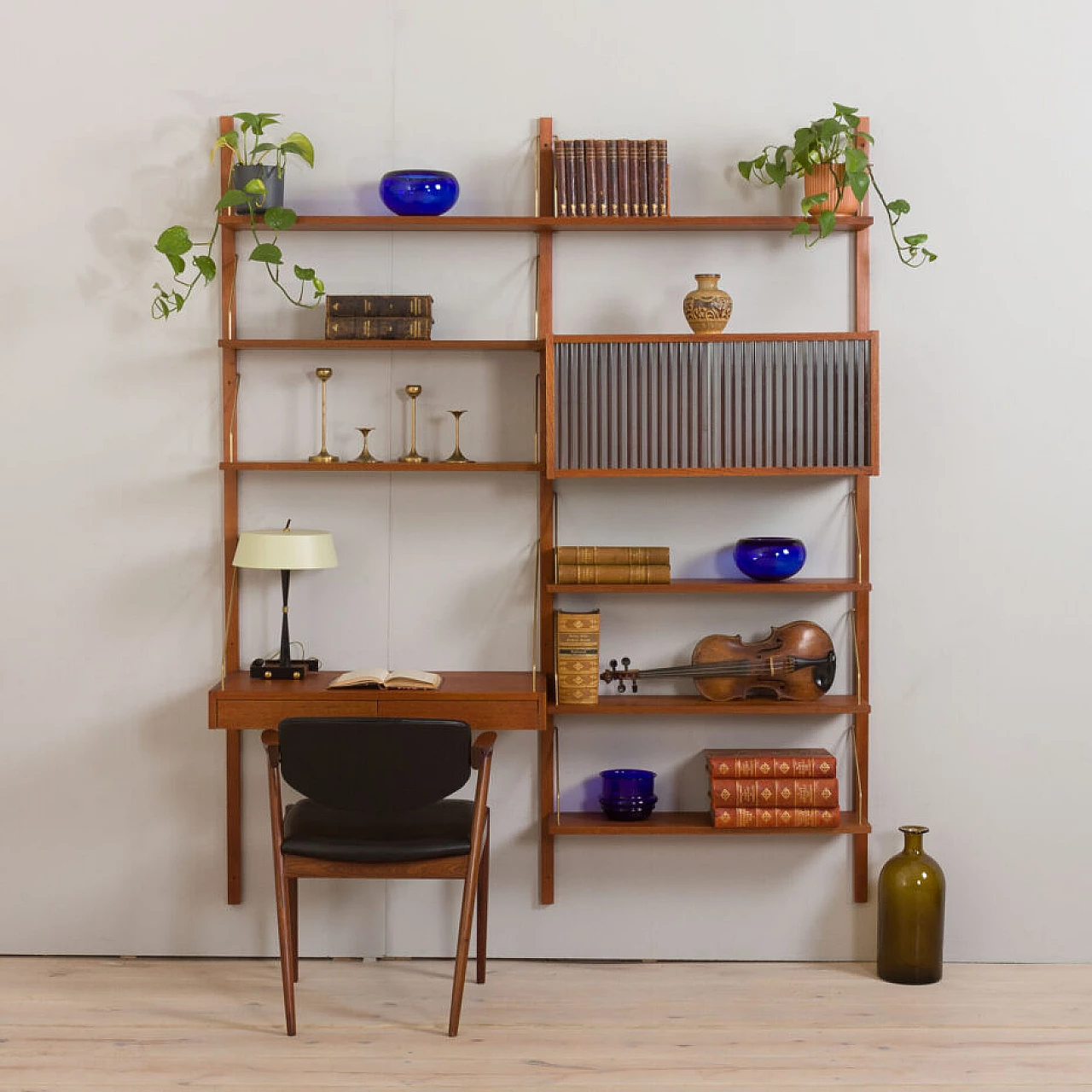 Danish bookcase with desk in the style of Preben Sorensen, 1970s 1