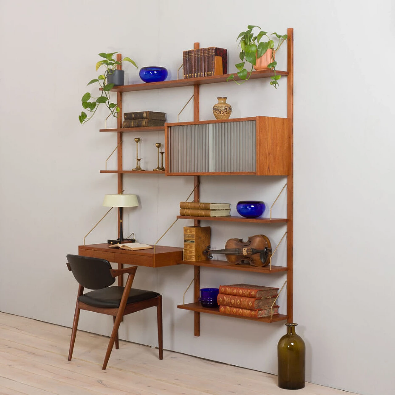 Danish bookcase with desk in the style of Preben Sorensen, 1970s 2