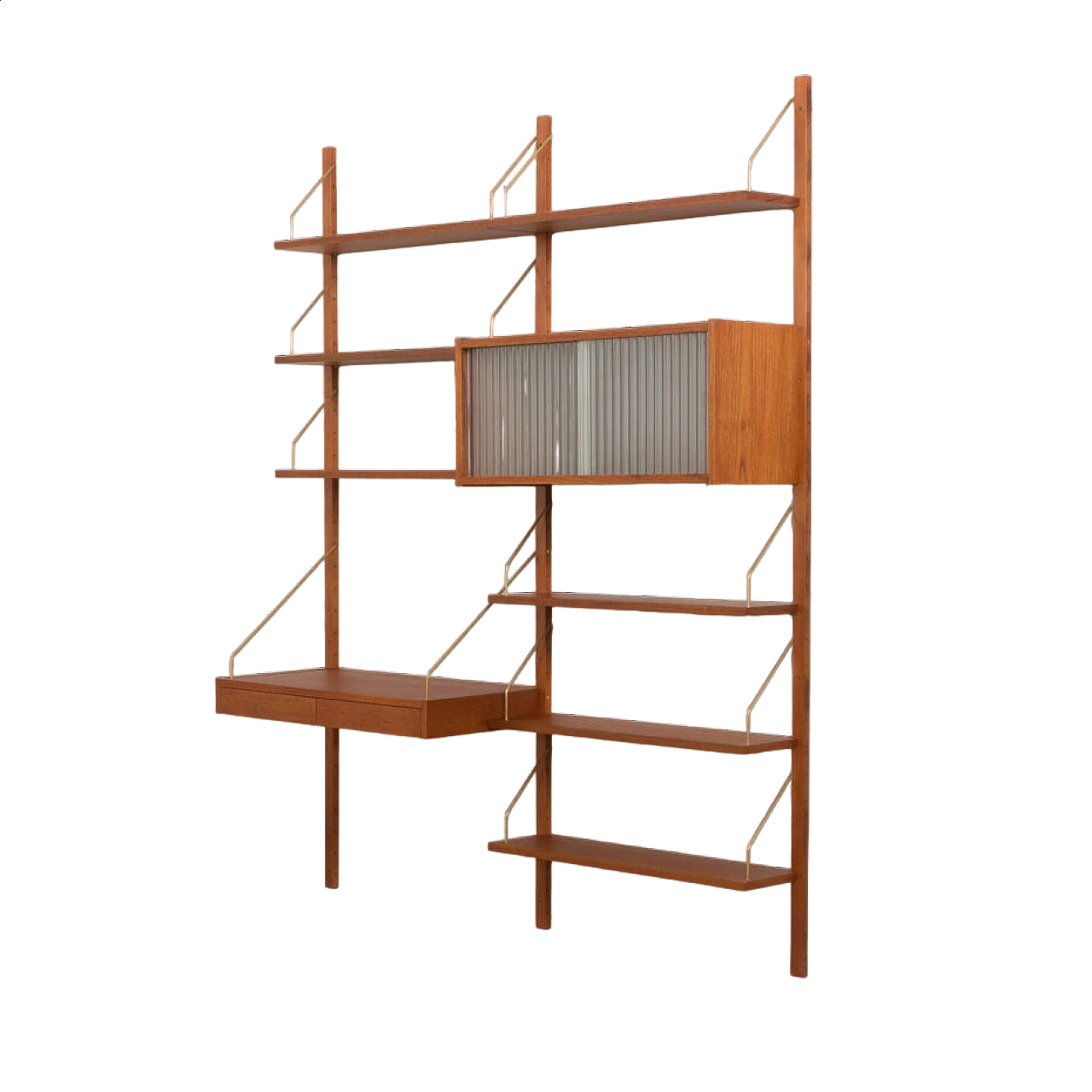 Danish bookcase with desk in the style of Preben Sorensen, 1970s 17