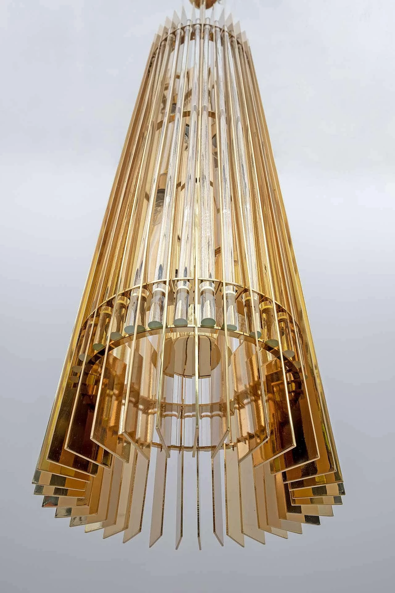 Gucci brass and Murano crystal chandelier by Romani Saccati for Studio Design, 2000s 7