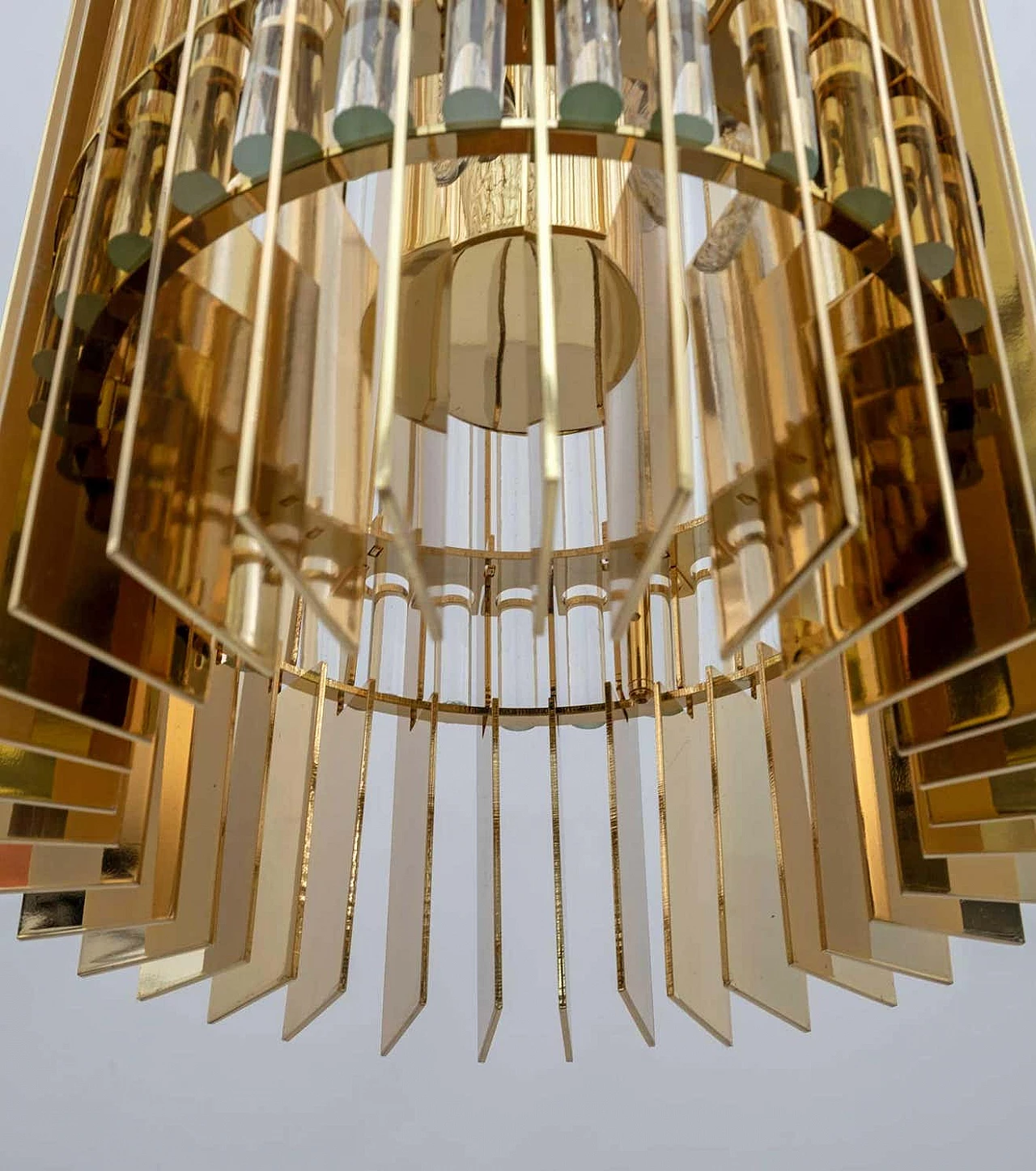 Gucci brass and Murano crystal chandelier by Romani Saccati for Studio Design, 2000s 8