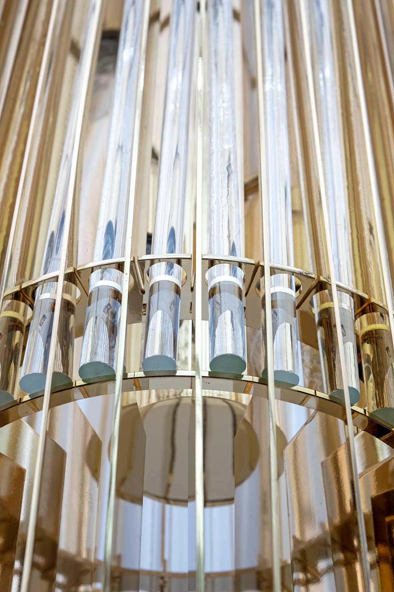 Gucci brass and Murano crystal chandelier by Romani Saccati for Studio Design, 2000s 9