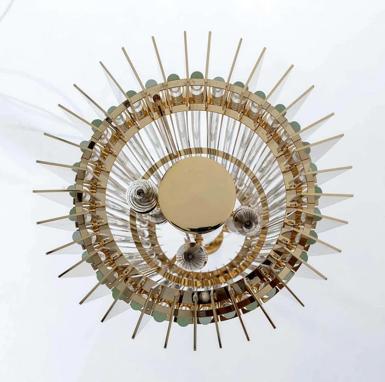 Gucci brass and Murano crystal chandelier by Romani Saccati for Studio Design, 2000s 13