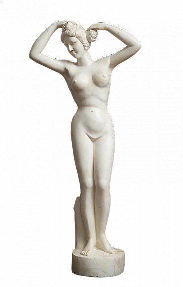 Scultura di figura femminile nuda in marmo bianco, '800