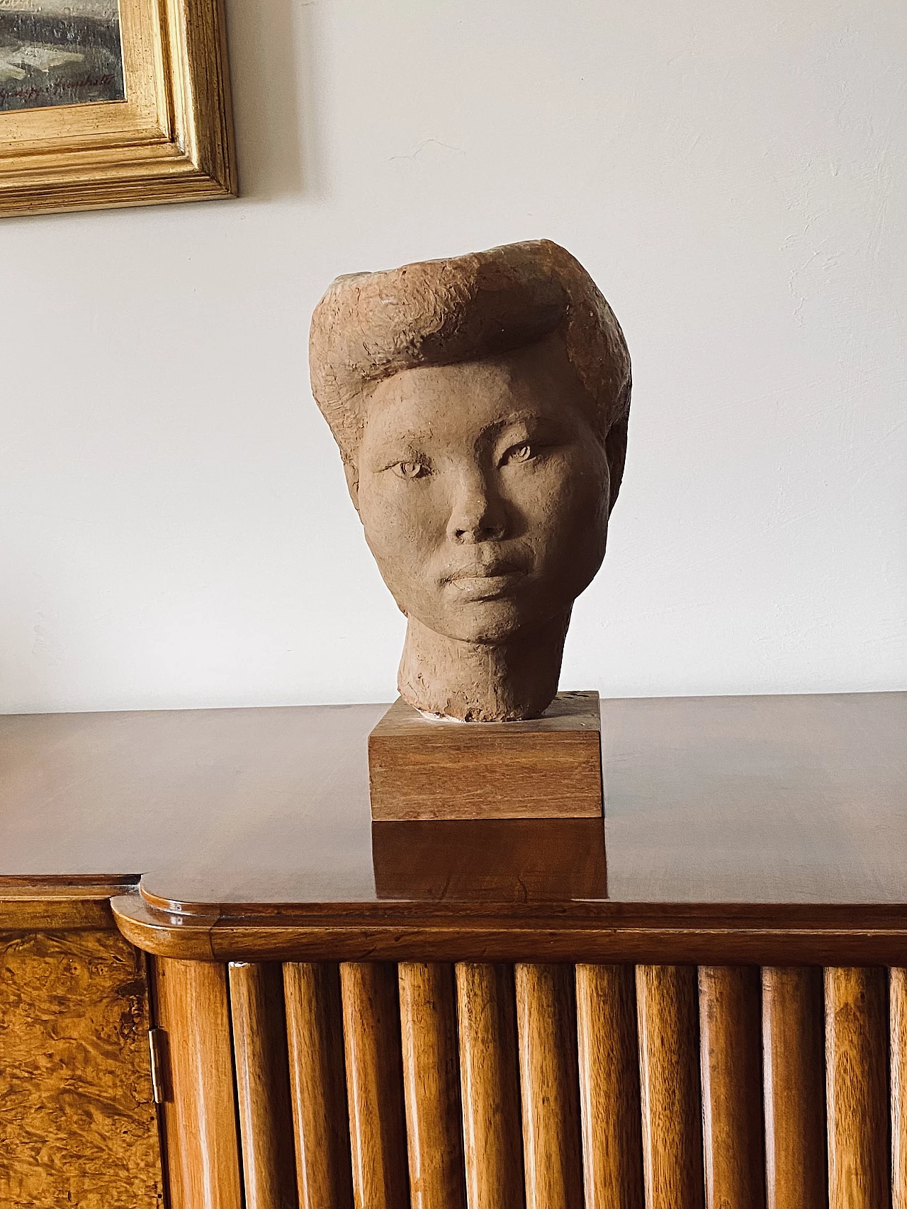 Willy Gordon, Akito girl's head, terracotta sculpture, 1940s 4