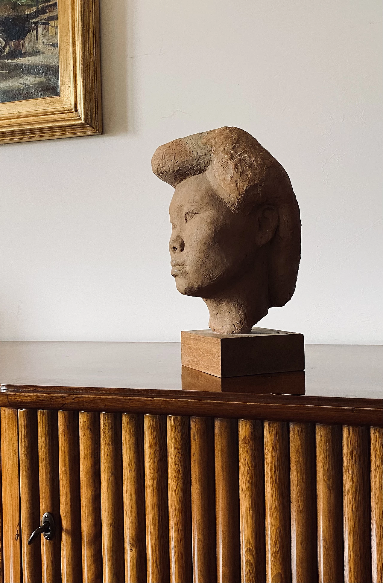 Willy Gordon, testa di ragazza Akito, scultura in terracotta, anni '40 6