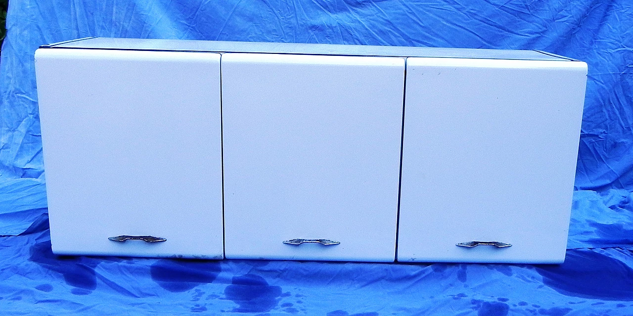 White enameled sheet metal hanging sideboard by Soal, 1950s 1
