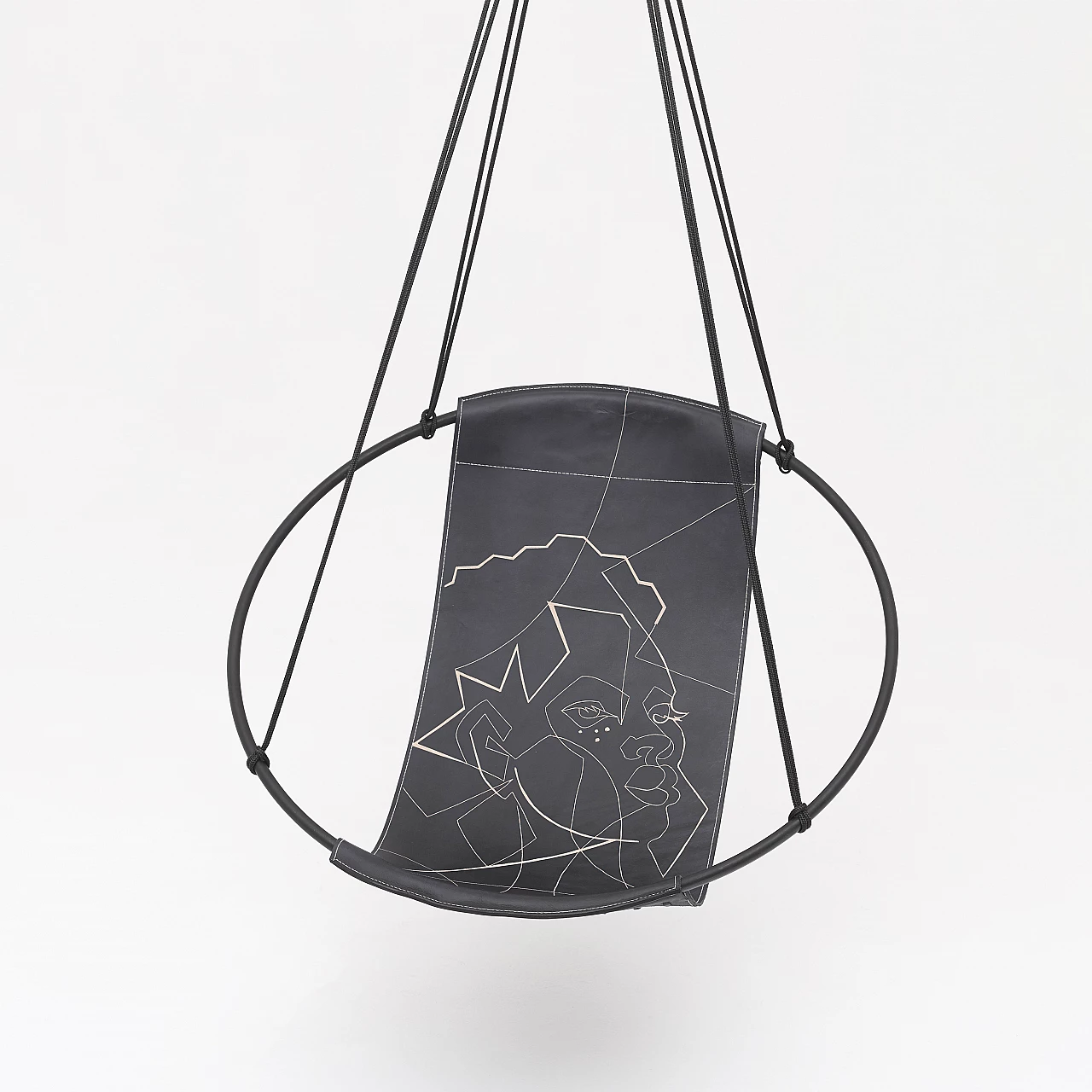 Poltrona sospesa Face of Africa in pelle 2