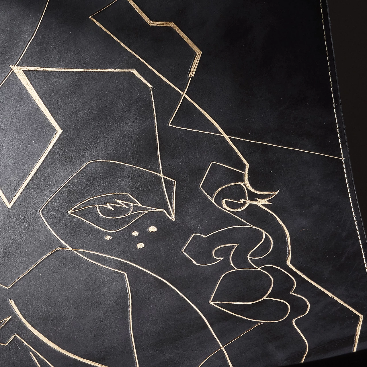 Poltrona sospesa Face of Africa in pelle 5