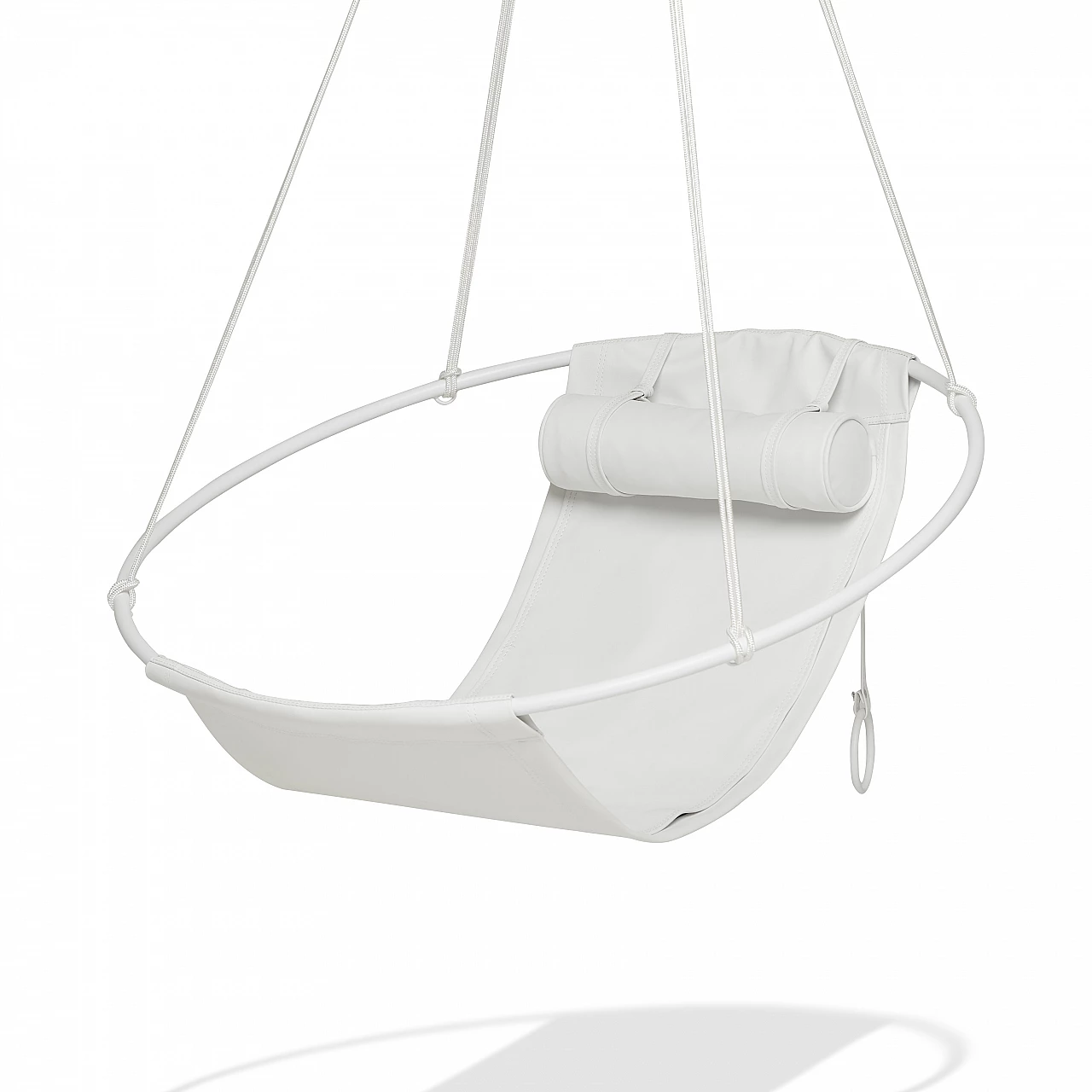 Poltrona sospesa in pelle bianca 4