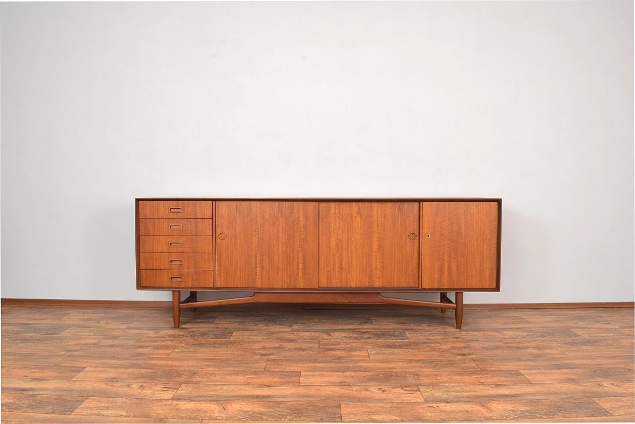 Danish teak sideboard with drawers and doors, 1960s 1