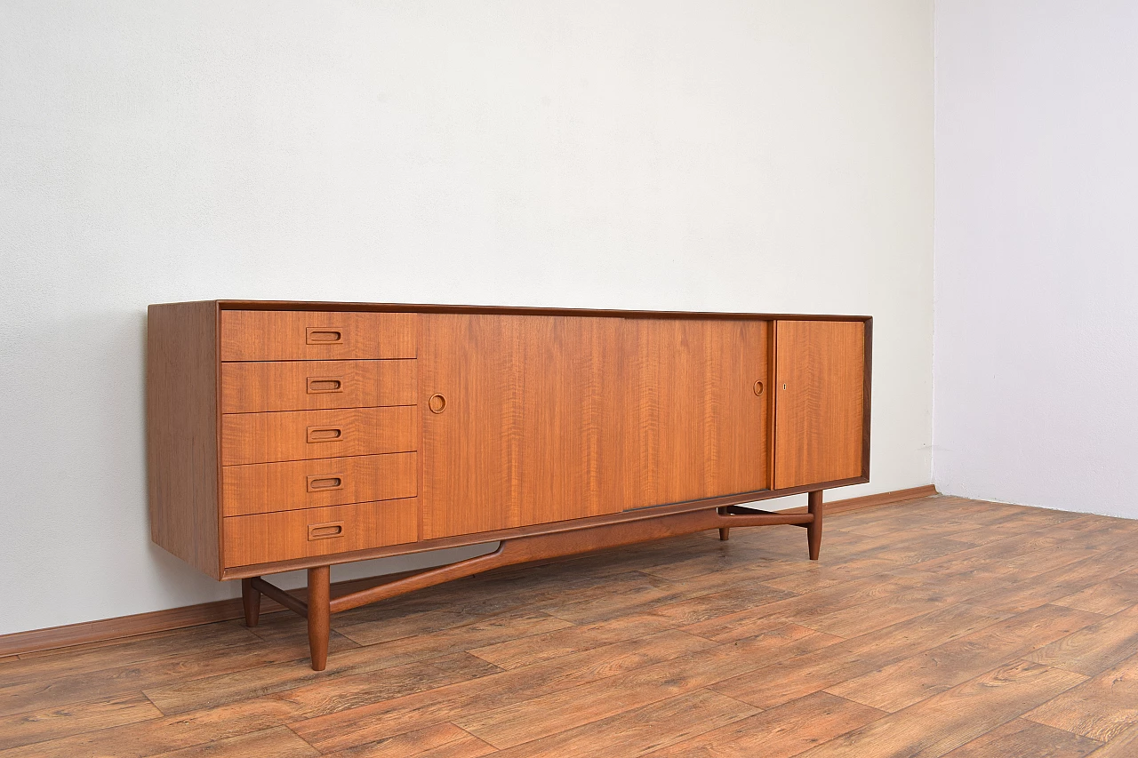 Danish teak sideboard with drawers and doors, 1960s 8