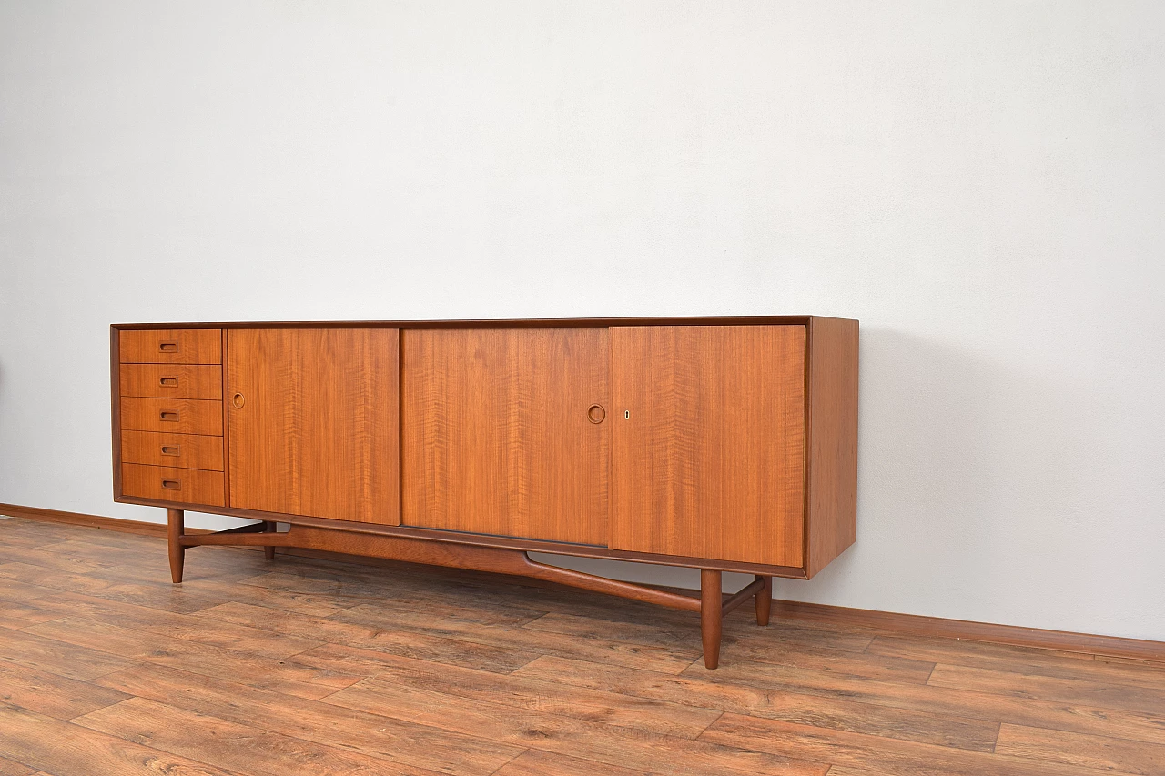 Danish teak sideboard with drawers and doors, 1960s 9